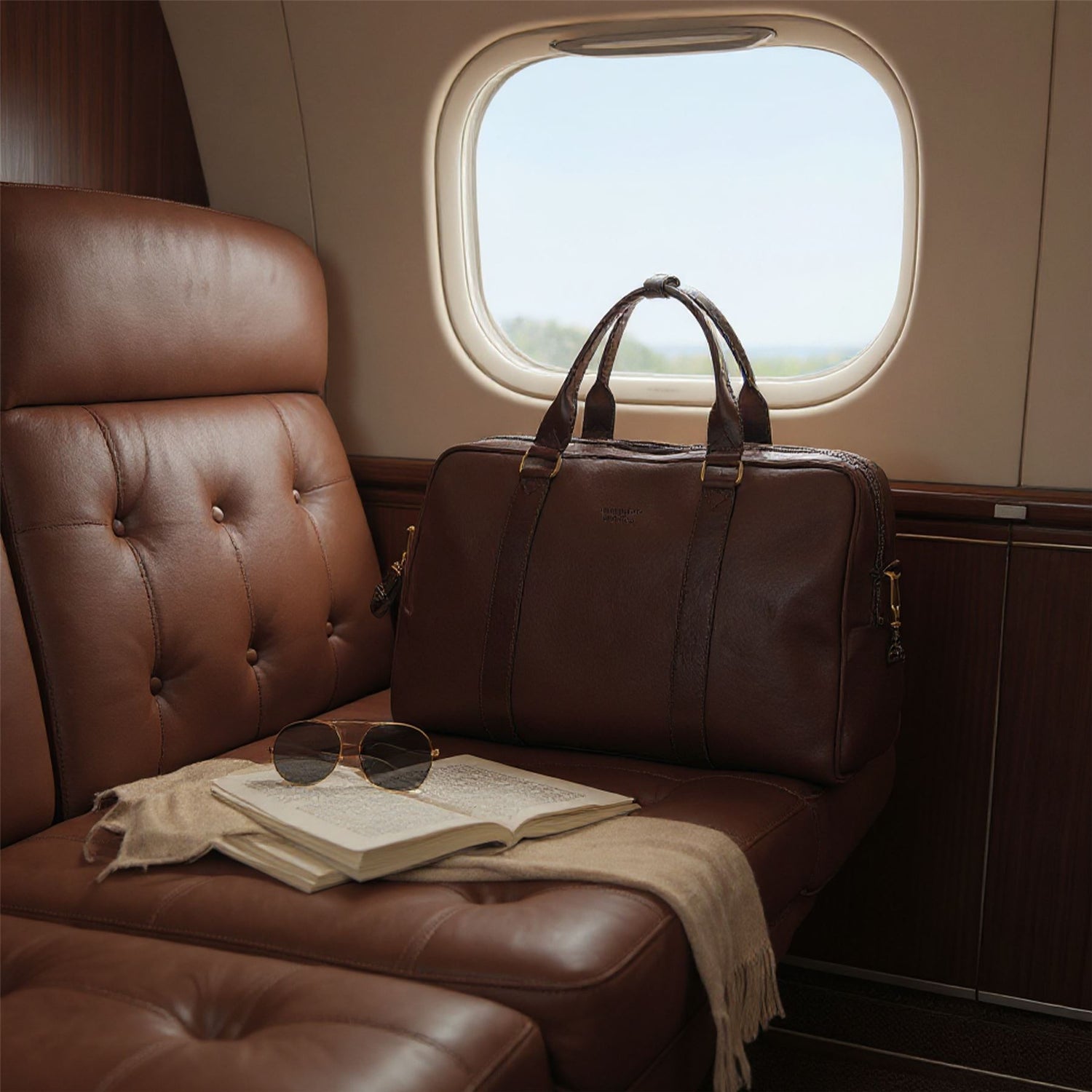 Vintage Genuine Leather Brown Holdall Duffle Gym Travel Bag - Atlas