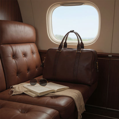 Vintage Genuine Leather Brown Holdall Duffle Gym Travel Bag - Atlas