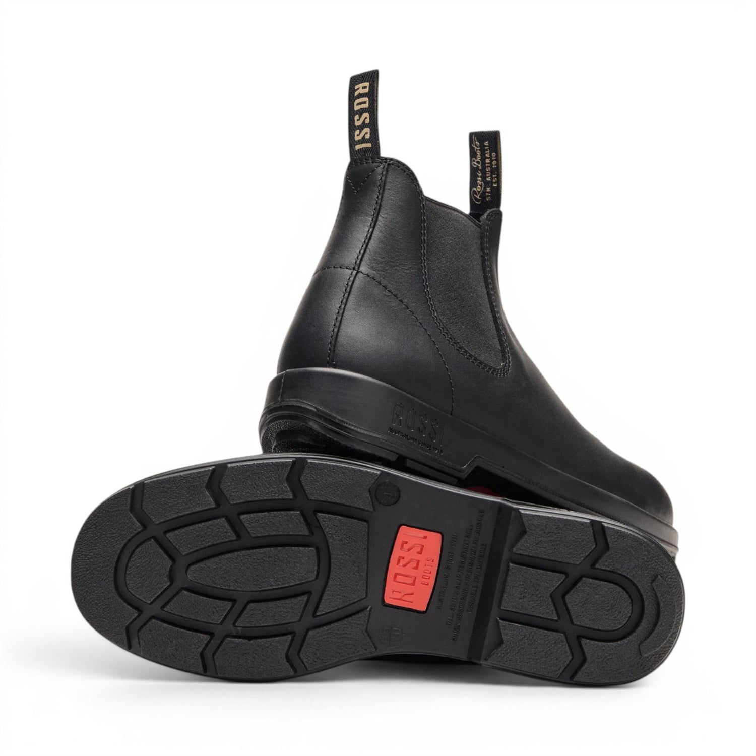 Rossi 404 Black Leather Outdoor Chelsea Boots - Spinifex