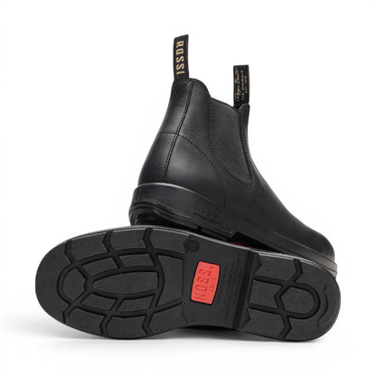 Rossi 404 Black Leather Outdoor Chelsea Boots - Spinifex