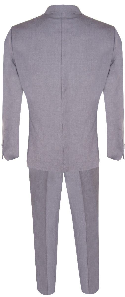 New Mens 3 Piece Suit Plain Grey Classic Tailored Fit Smart Casual 1920s Formal