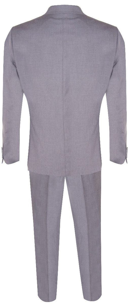 New Mens 3 Piece Suit Plain Grey Classic Tailored Fit Smart Casual 1920s Formal