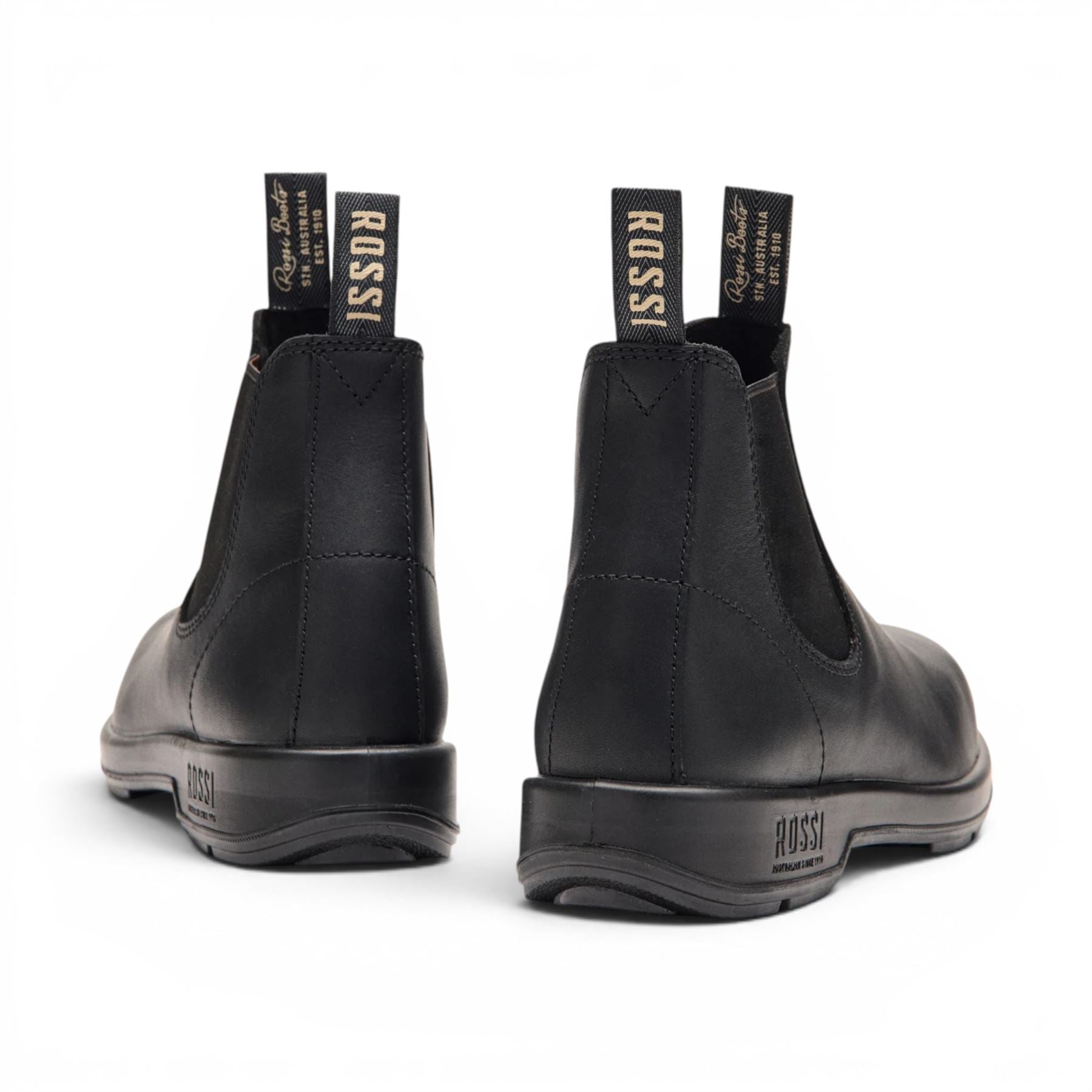Rossi 404 Black Leather Outdoor Chelsea Boots - Spinifex
