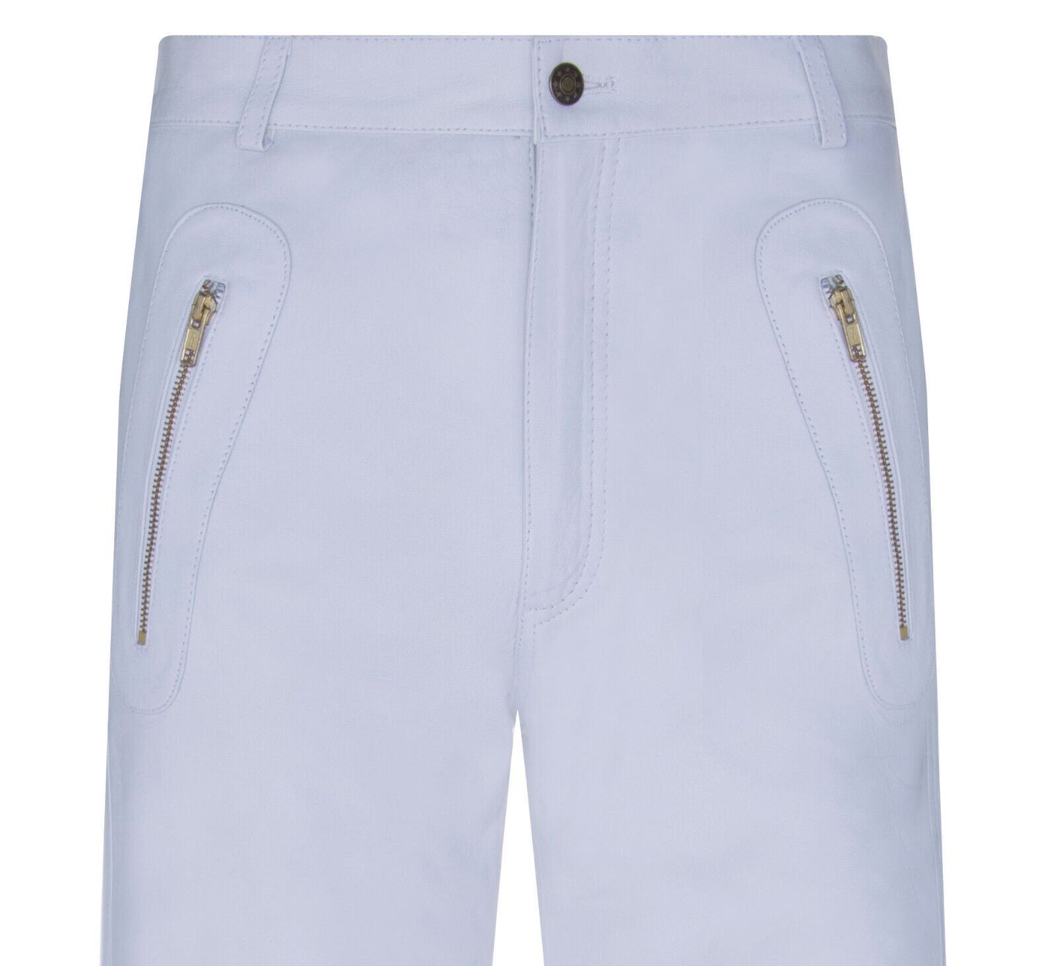 Mens Comfort Leather Zip Jeans-Harlow