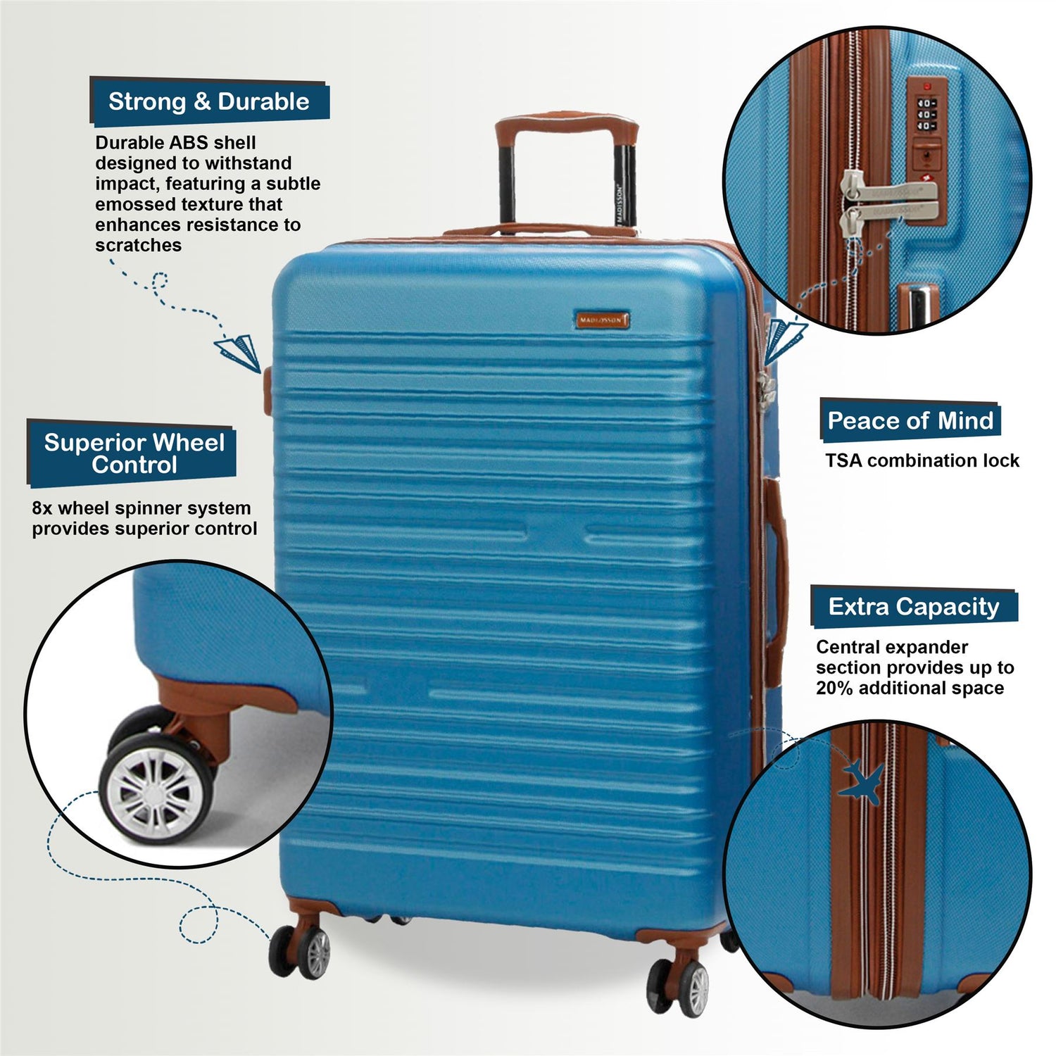 Armidale Large Hard Shell Suitcase in Blue