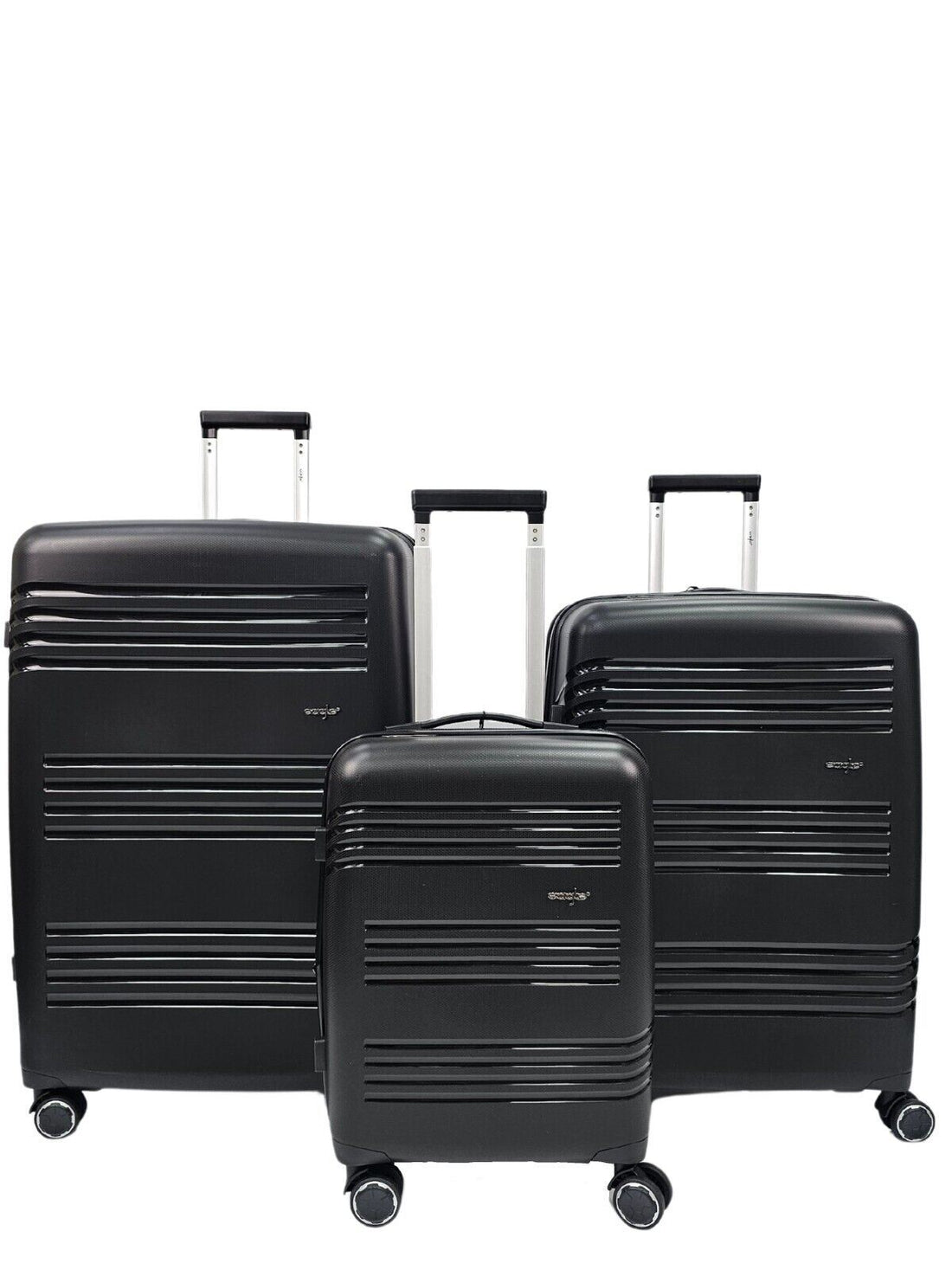 Hard Shell Black Cabin Suitcase Set 4 Wheel Luggage TSA Bag - Upperclass Fashions 