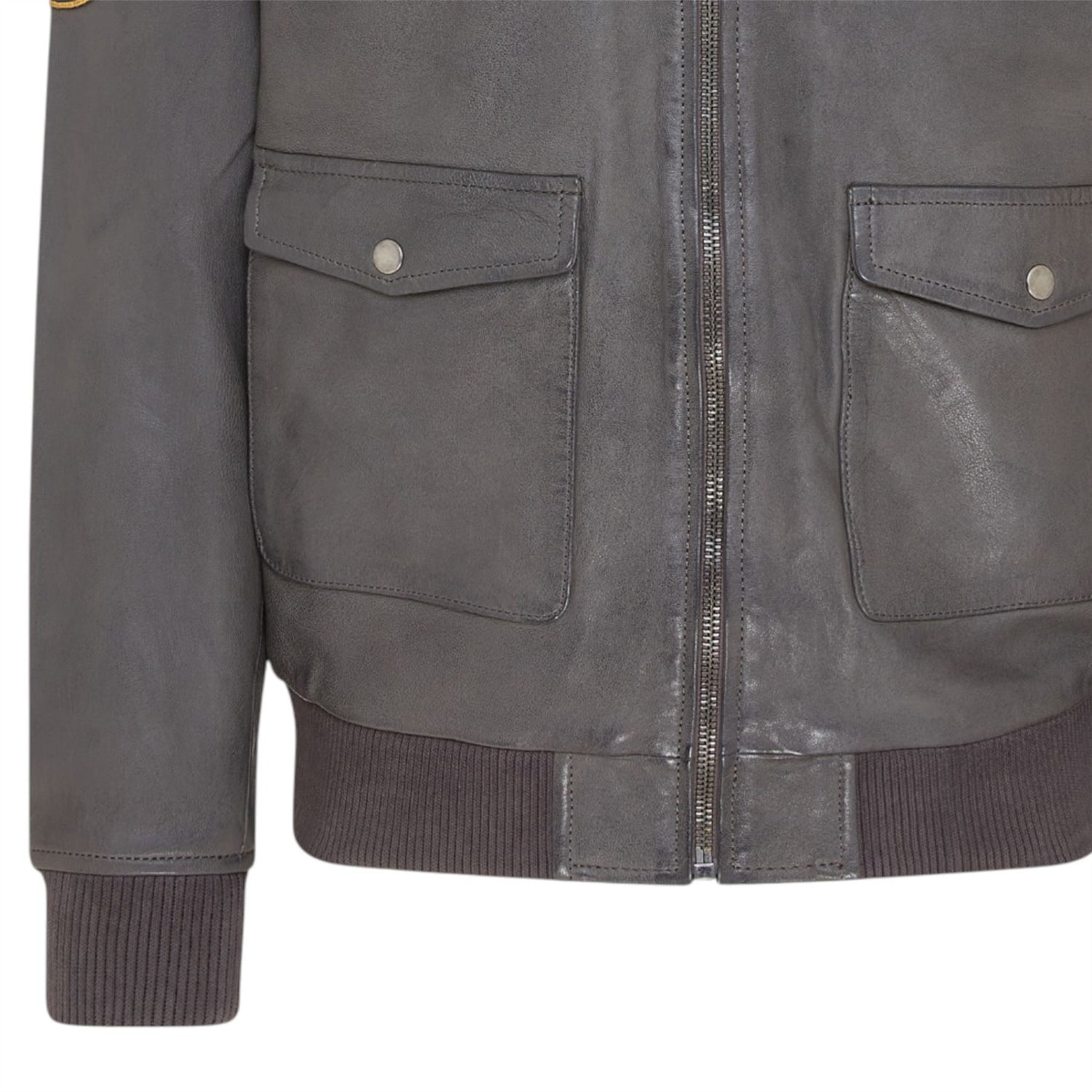 Men’s Leather Bomber G-1 Aviator Collar Jacket  - Maverick