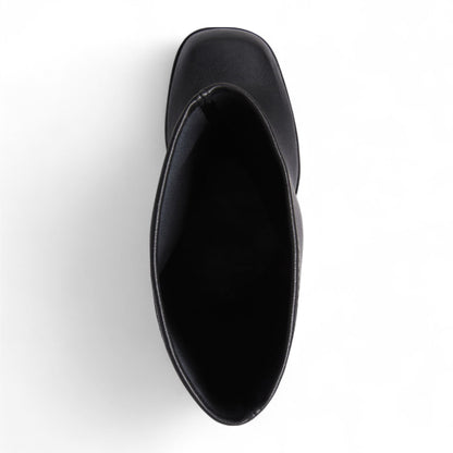 Windsorsmith Womens Black Mid-Calf Sock Platform Goth Heel Boots - Saviour