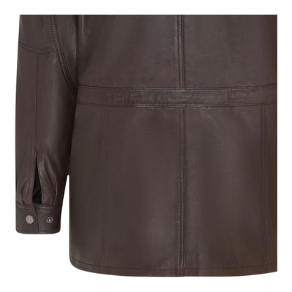 Mens Soft Italian Leather Parka Coat-Winnipeg