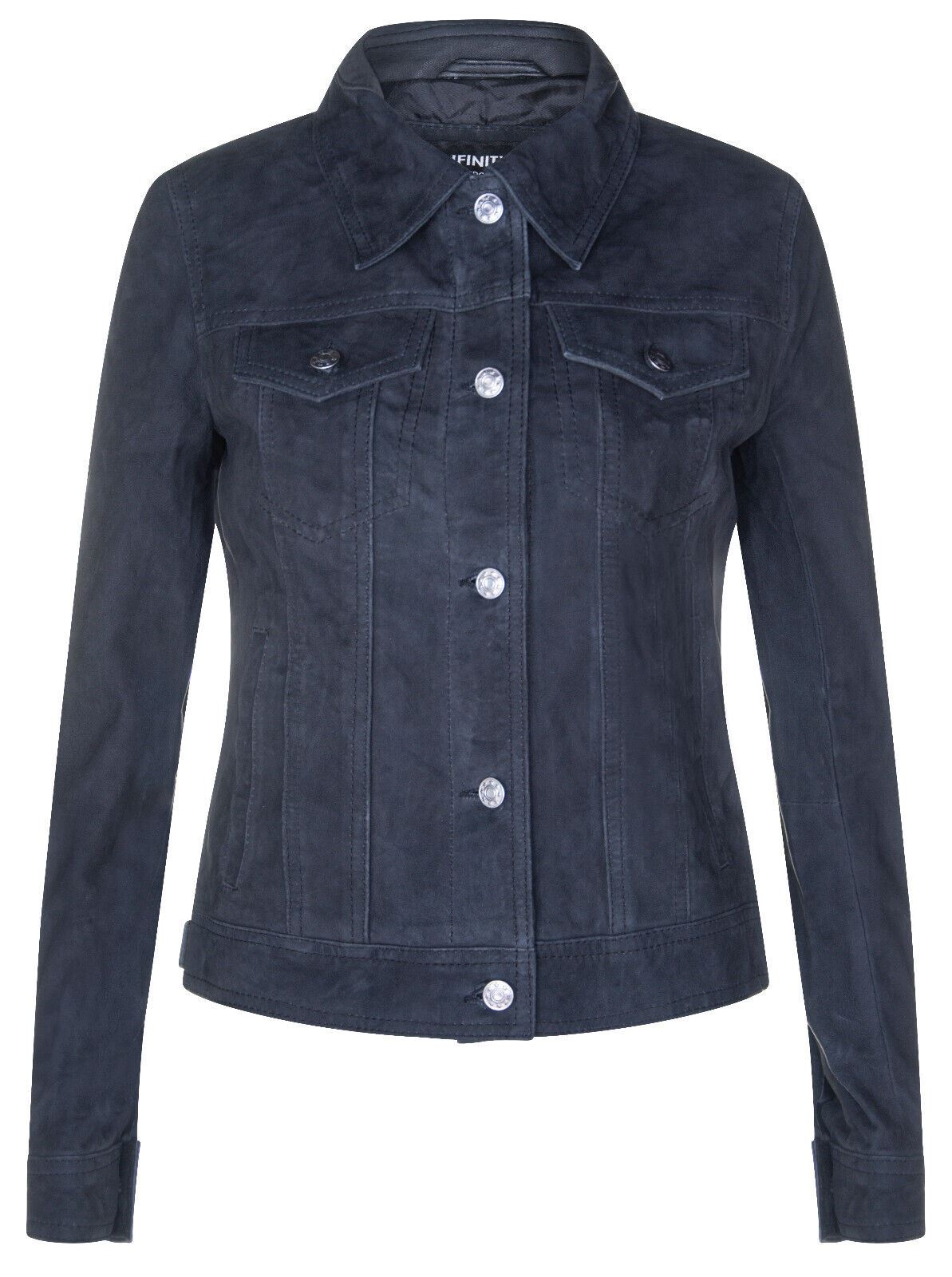 Womens Classic Suede Trucker Jeans Jacket-Neston - Upperclass Fashions 