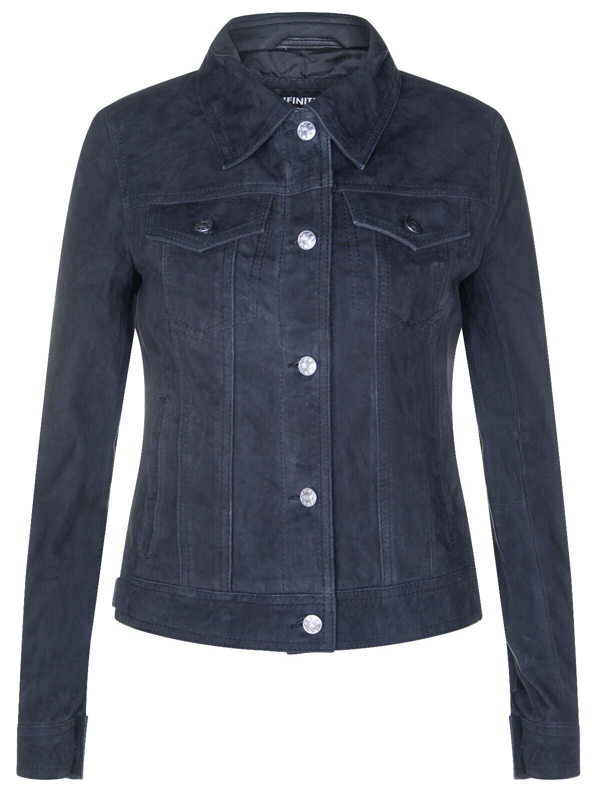 Womens Classic Suede Trucker Jeans Jacket-Neston