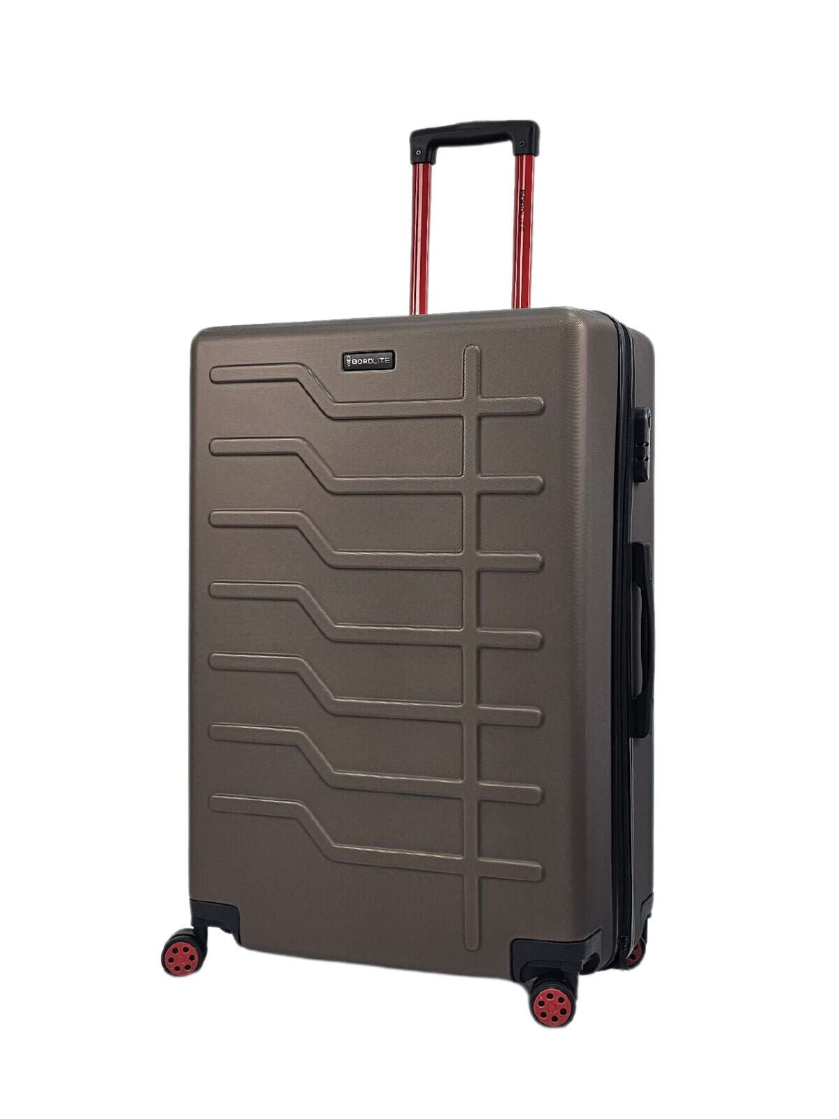 Grey Hard Shell Classic Suitcase Set 8 Wheel Cabin Luggage Case Holiday Travel