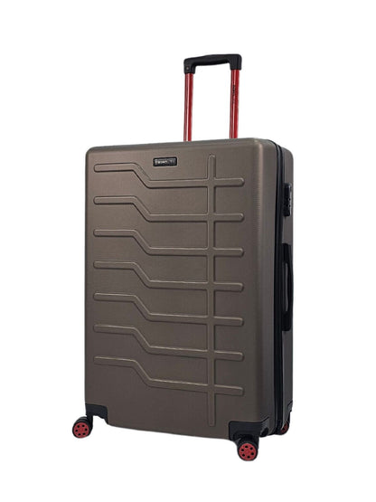 Grey Hard Shell Classic Suitcase Set 8 Wheel Cabin Luggage Case Holiday Travel