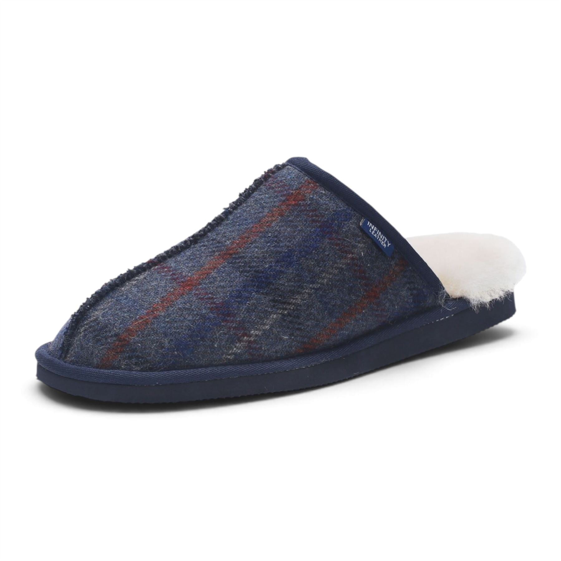 Men’s Wool Slip-on Real Sheepskin Fur Mule Winter Slippers - Highland