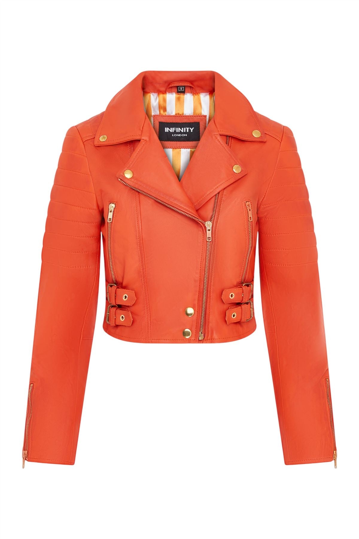 Womens Brando Cropped Leather Jacket-Longtown