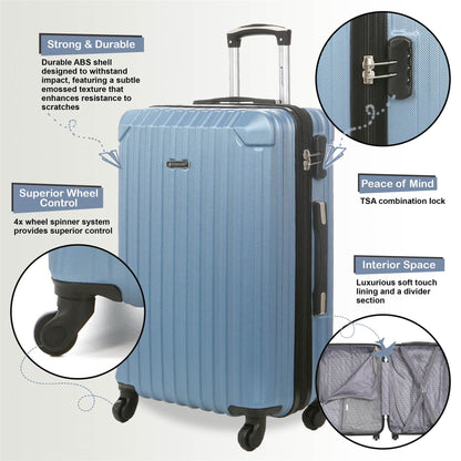 Corowa Large Hard Shell Suitcase in Blue