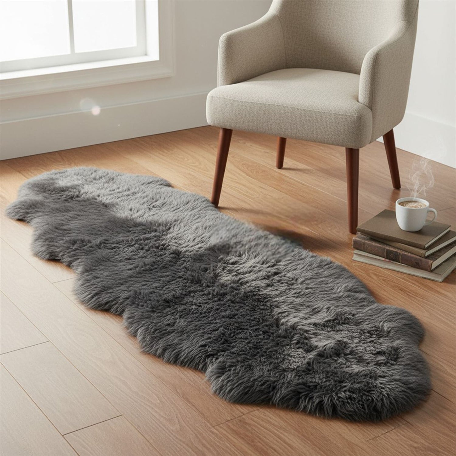 Genuine Sheepskin Double Natural Fluffy Silky Soft Real Wool Rug