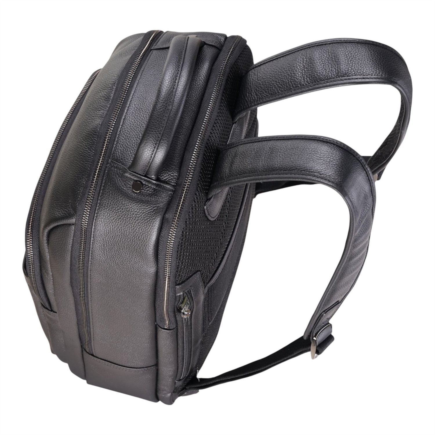 Genuine Leather Black Vintage Rucksack Laptop Bag Travel Backpack - Capri