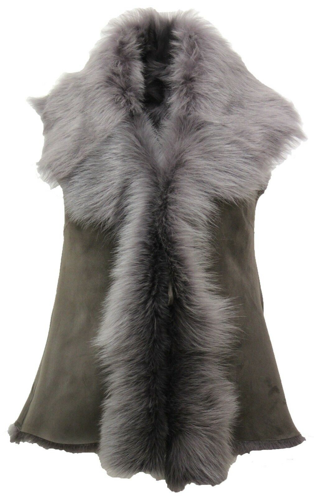 Womens Warmer Toscana Sheepskin Short Gilet-Seaham - Upperclass Fashions 