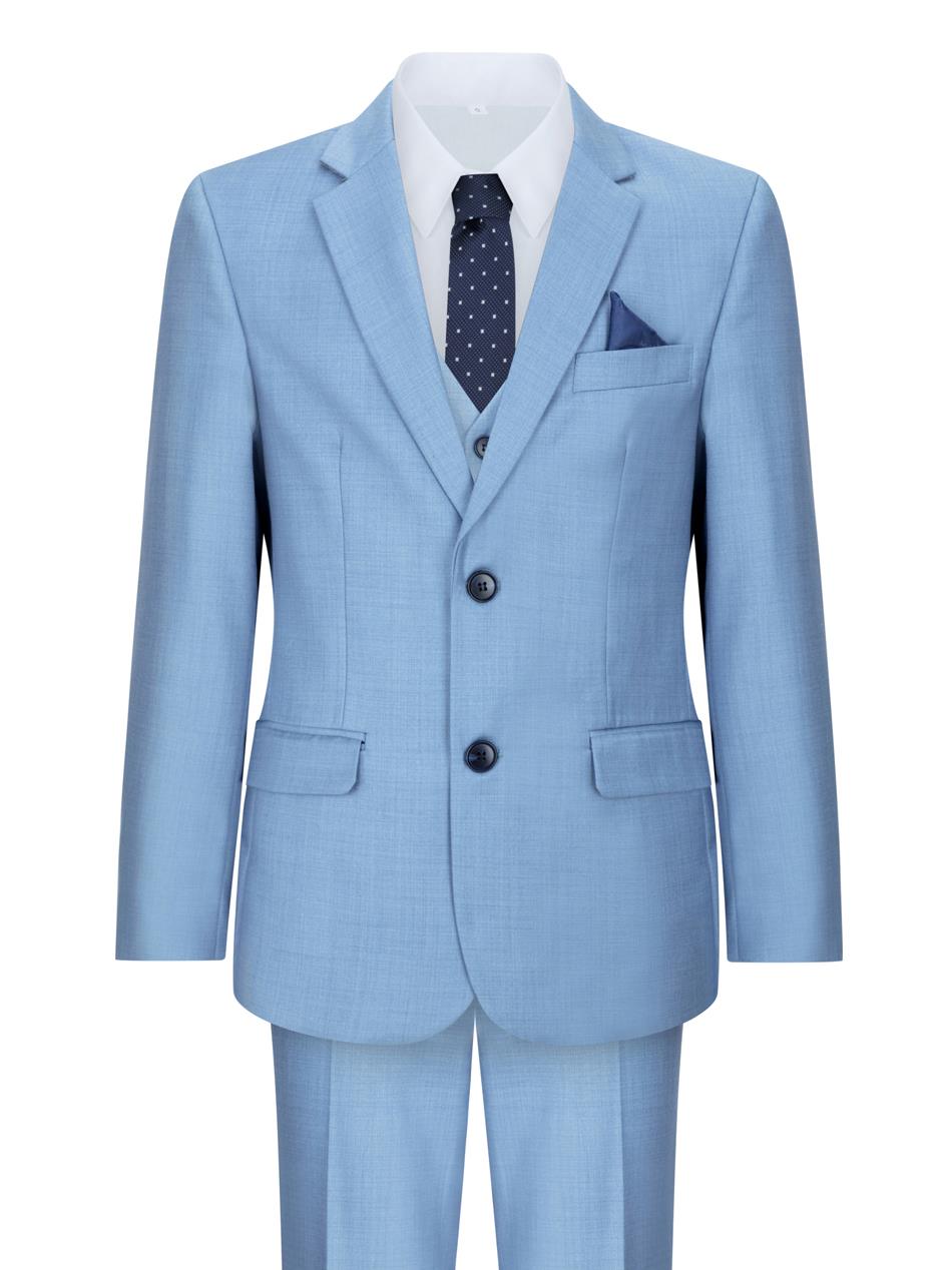 Boys 3 Piece Light Blue Classic Retro Suit
