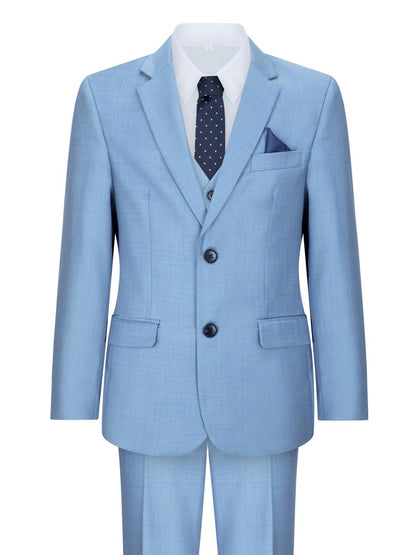 Boys 3 Piece Light Blue Classic Retro Suit