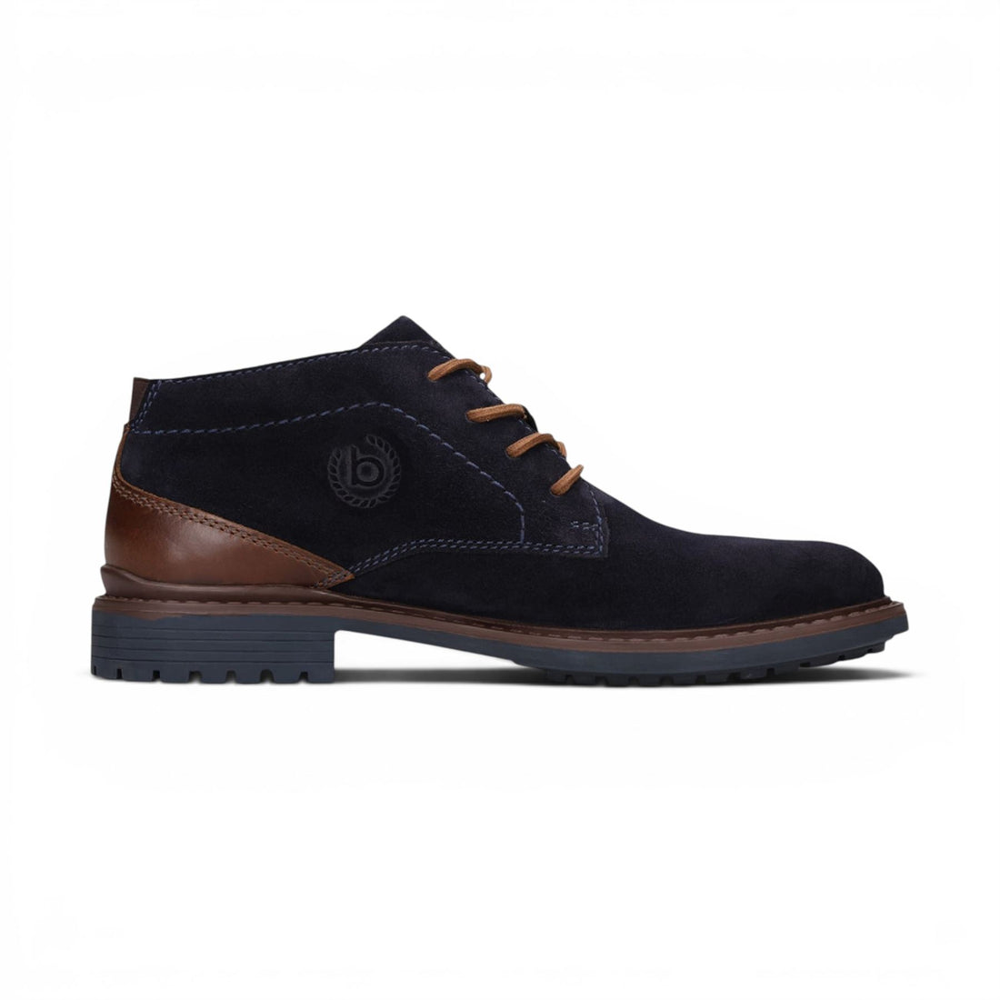 Bugatti Mens Navy Blue Suede Leather Lace-up Desert Ankle Boots - Lota