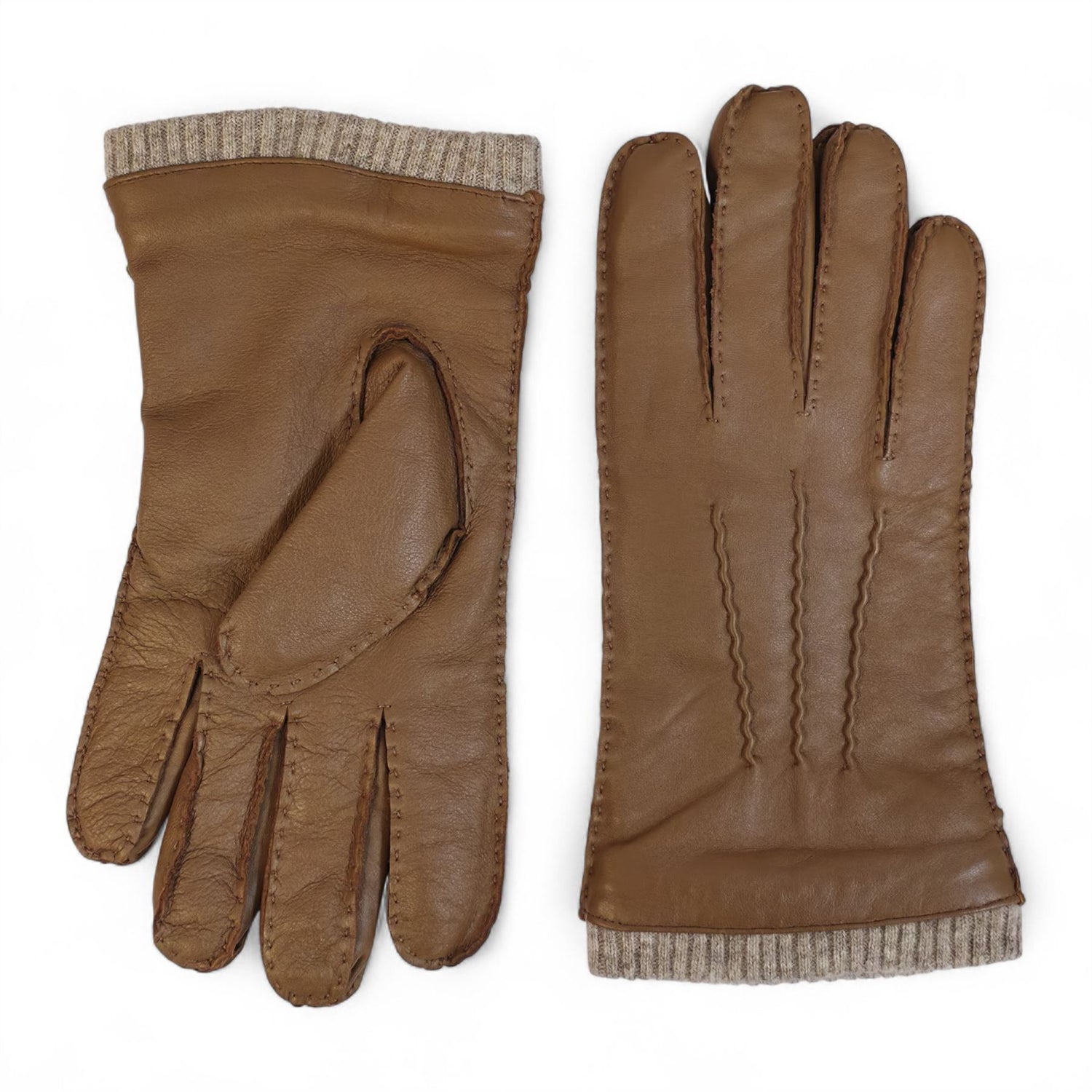 Men’s Italian Leather Warm Wool Lining Winter Gloves - M-LGV-405
