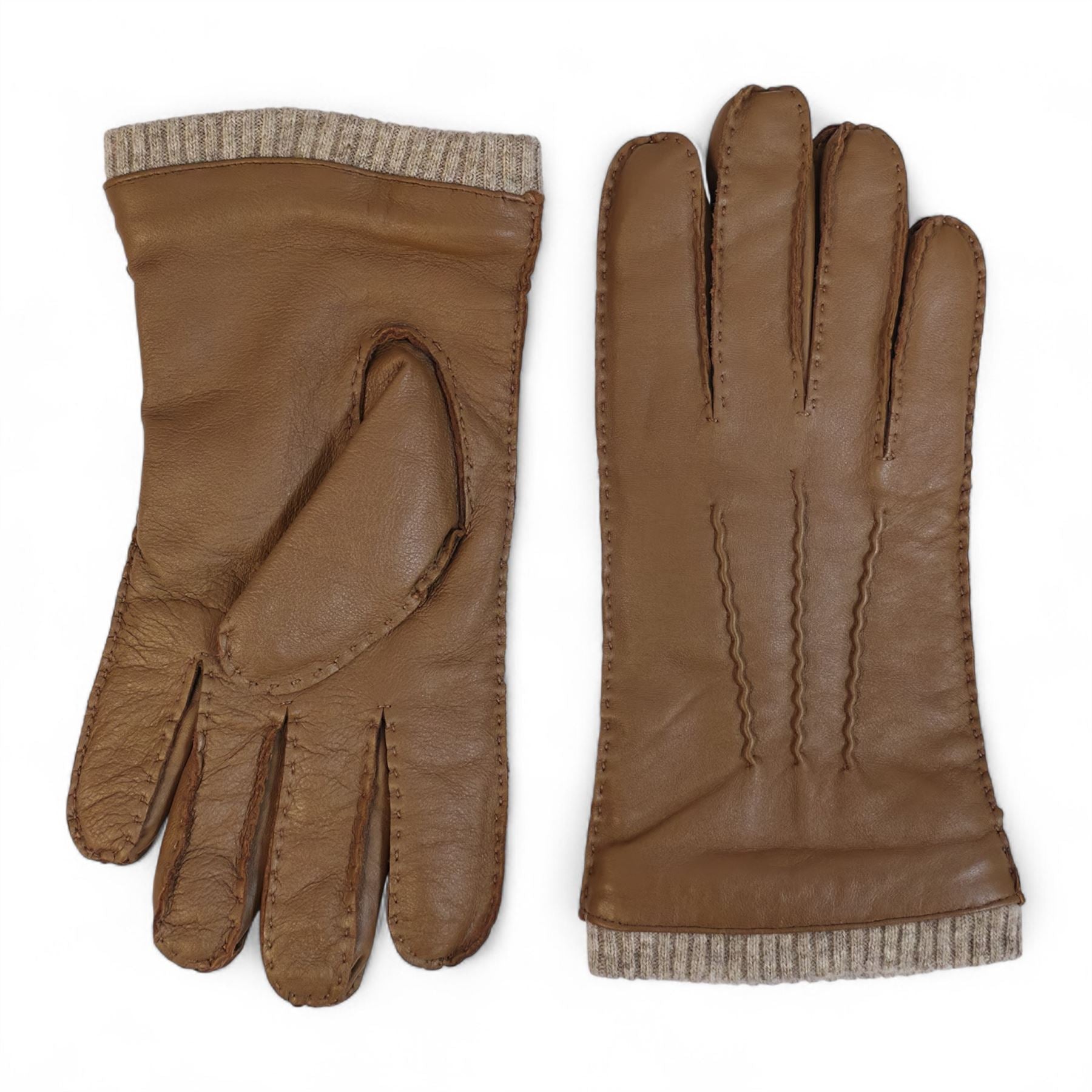 Men’s Italian Leather Warm Wool Lining Winter Gloves - M-LGV-405