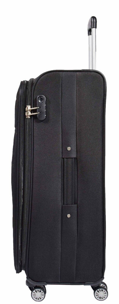 Carrollton Large Soft Shell Suitcase in Black