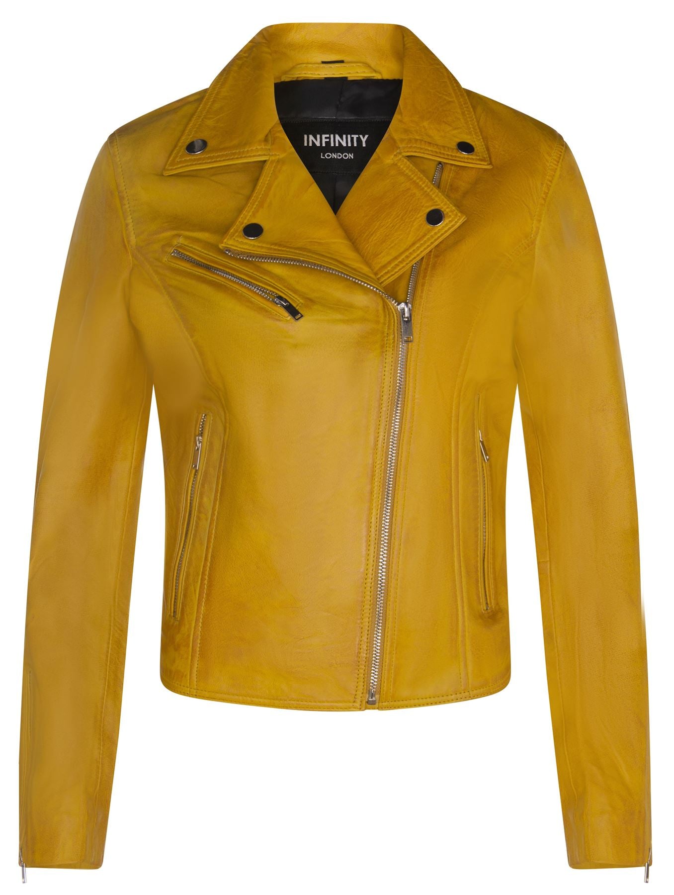 Womens Classic Leather Brando Biker Jacket-Loughton