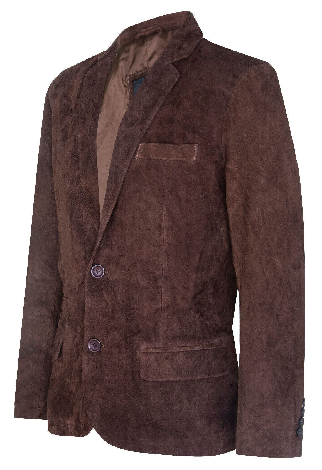 Mens Suede Italian Blazer Jacket-Dorking