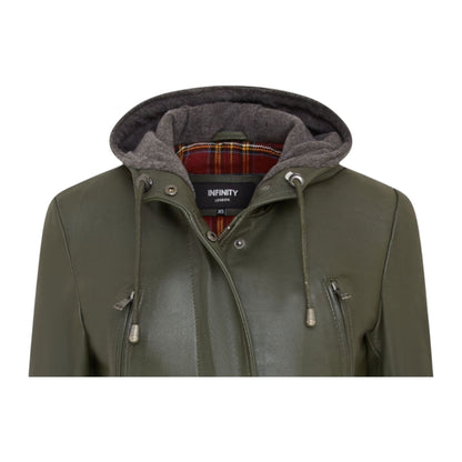 Womens Mid Length Hooded Parka Jacket-Oakengates