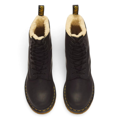 Dr Martens 1460 Serena Black Faux Fur Lined Leather Boots - 21797001