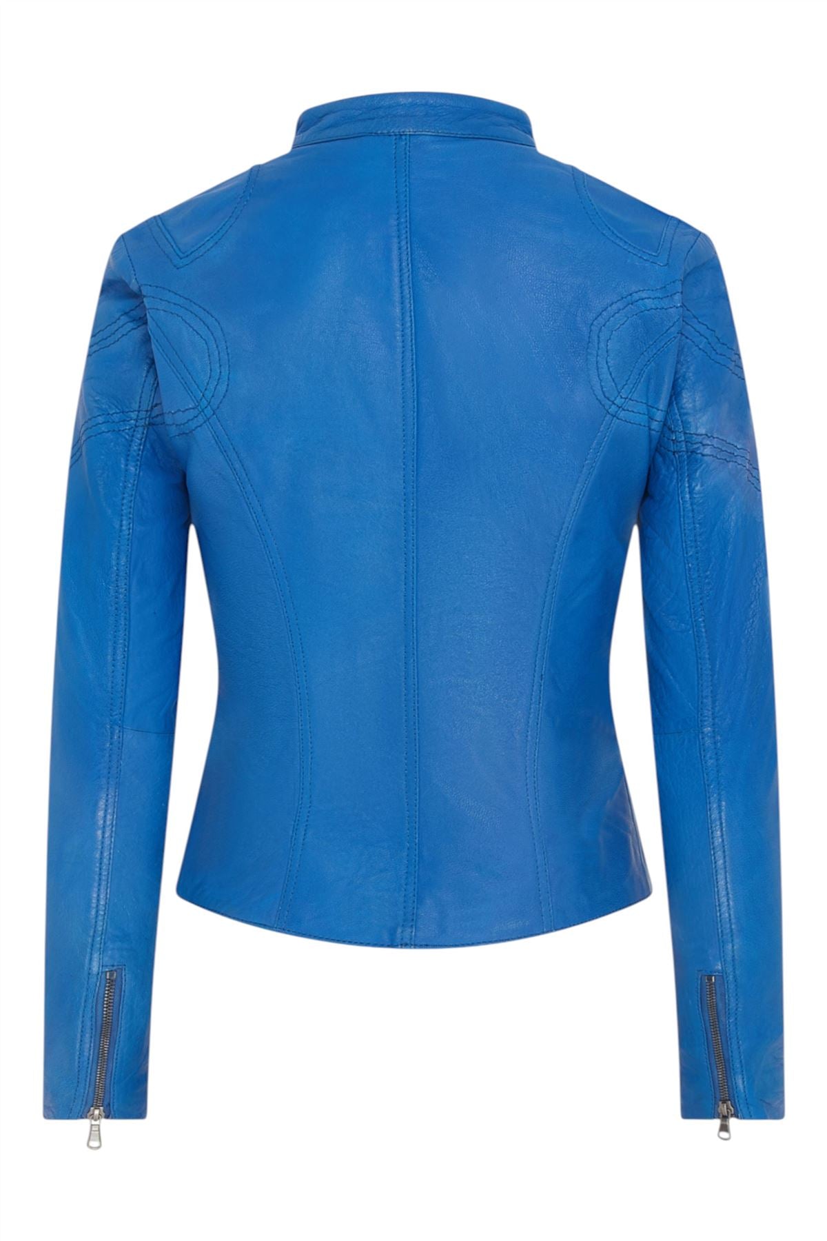 Womens Slim-Fit Leather Biker Jacket-Maldon
