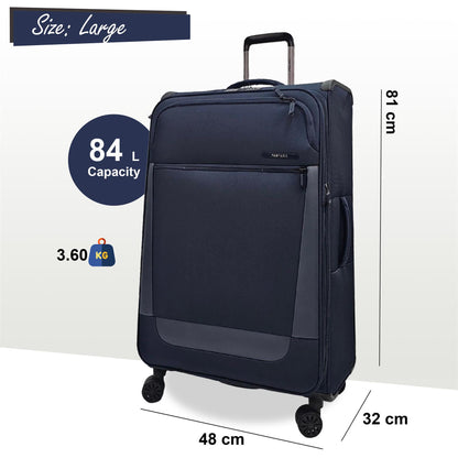 Blountsville Large Soft Shell Suitcase in Navy