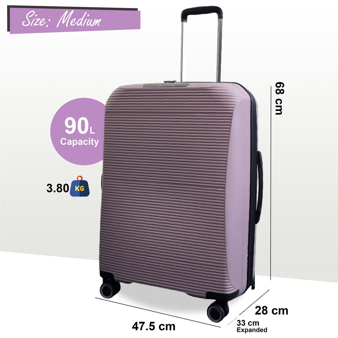 Abiko Medium Hard Shell Suitcase in Pink
