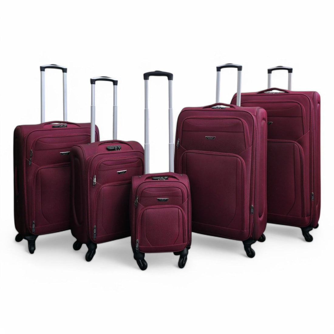 Nagoya Set of 5 Soft Shell Suitcase in Wine