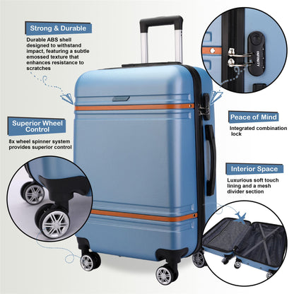 Calgary Large Hard Shell Suitcase in Blue