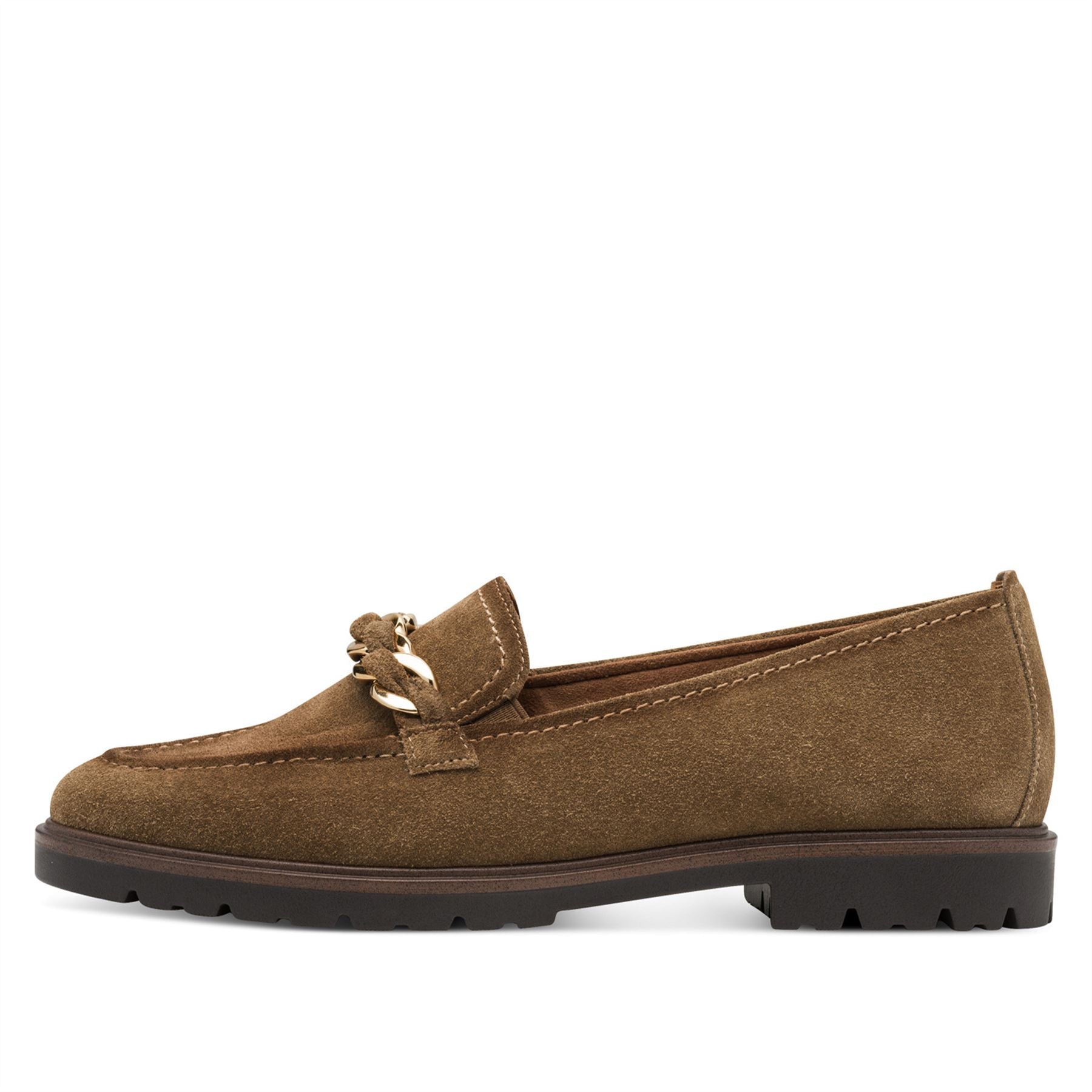 Tamaris Womens Camel Brown Suede Leather Loafers Shoes