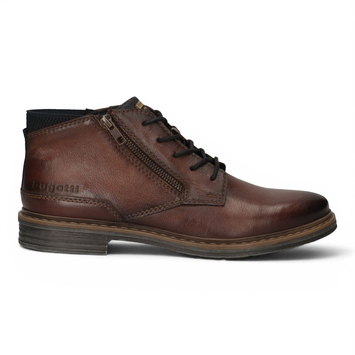 Bugatti Mens Brown Leather Lace-up Chukka Ankle Boots - Rigalo Evo C30