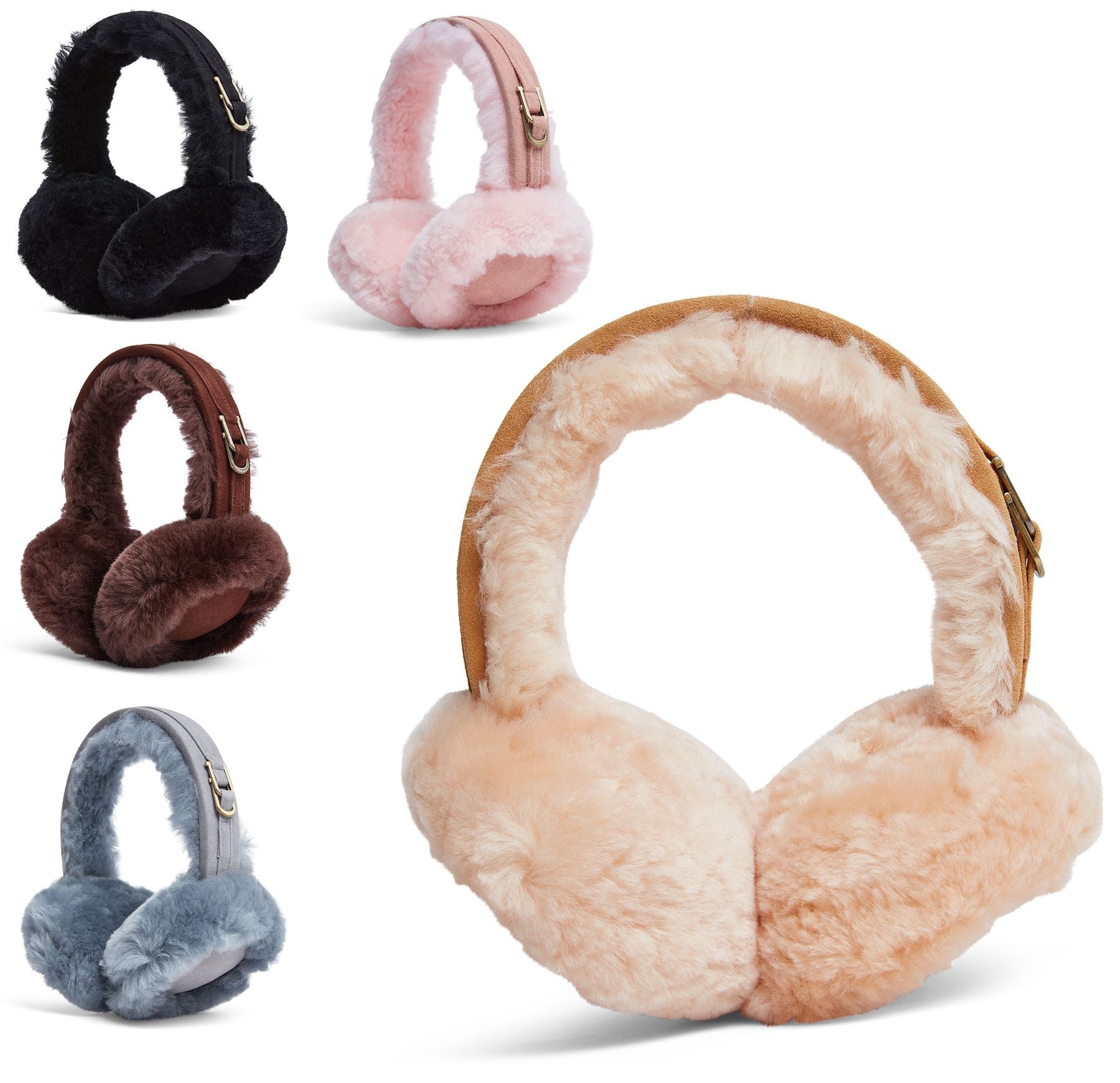 Womens Sheepskin Shearling Winter Ear Muffs Warm Comfortable