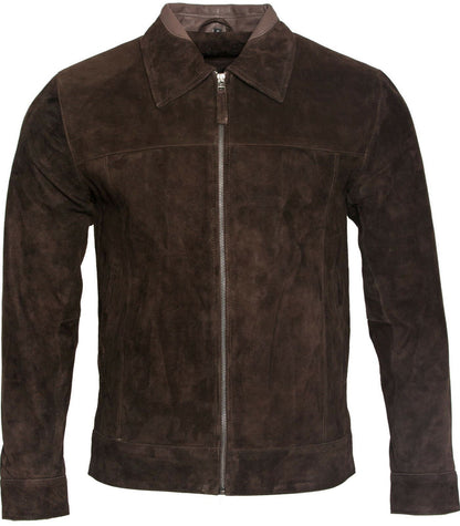 Mens Retro Goat Suede Leather Harington Jacket-Somerton