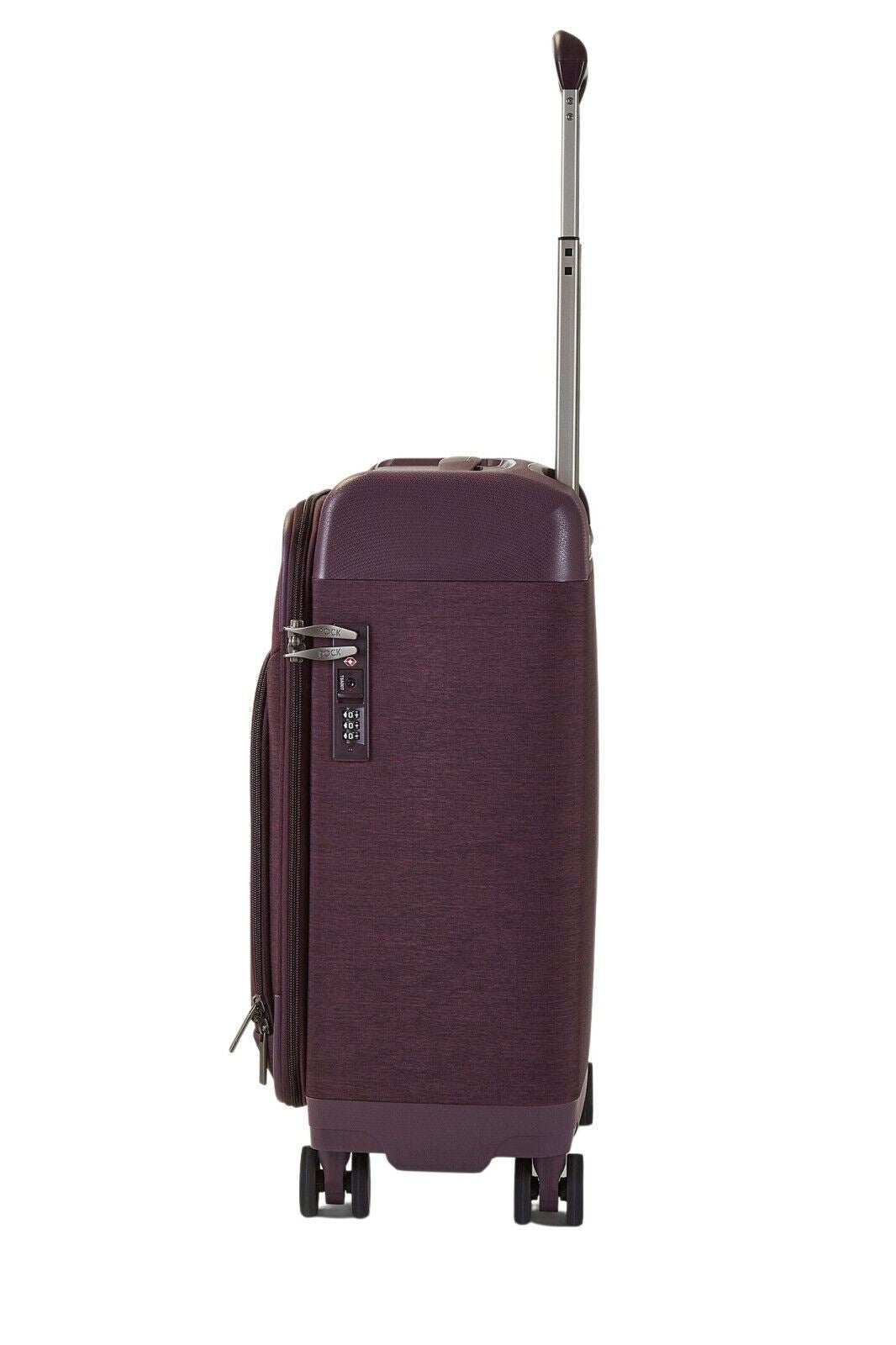 Lightweight Purple Soft Suitcases 4 Wheel Luggage Travel Trolley Cases Cabin Bags