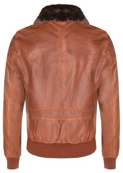 Mens Leather Flying Aviator Bomber Jacket - Crowland