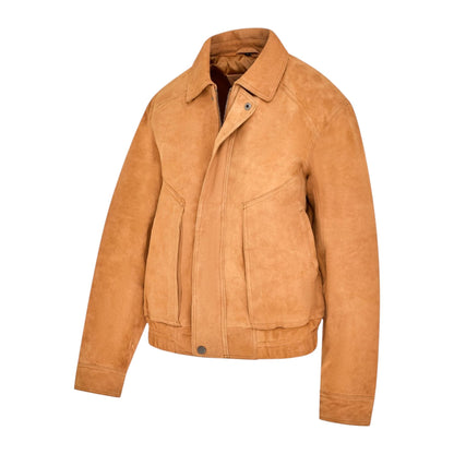 Womens Leather Biker Bomber Oversized Jacket - Blouson