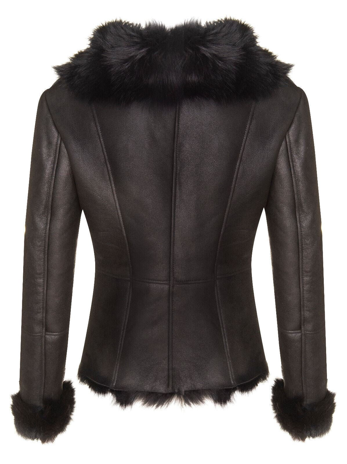 Womens Toscana Sheepskin Leather Jacket-Redcar - Upperclass Fashions 