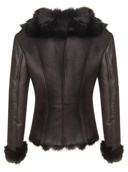 Womens Toscana Sheepskin Leather Jacket-Redcar