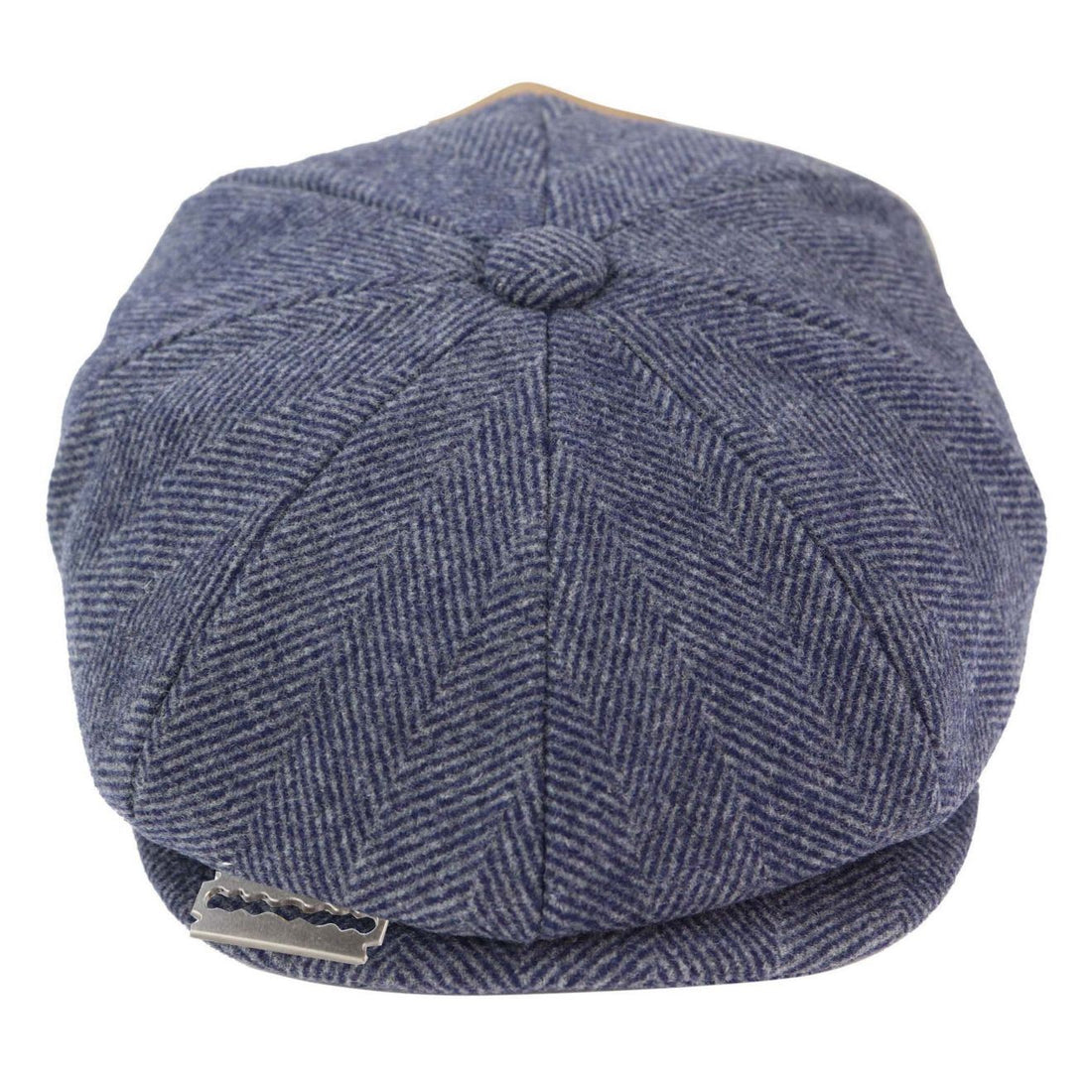 Mens Peaky Blinders Tweed Gatsby Flat Baker Hat With Razor Blade