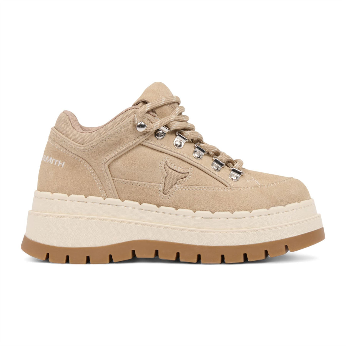 Windsorsmith Womens Sand Brown Suede Chunky Platform Sneakers Trainers - Ultimatum