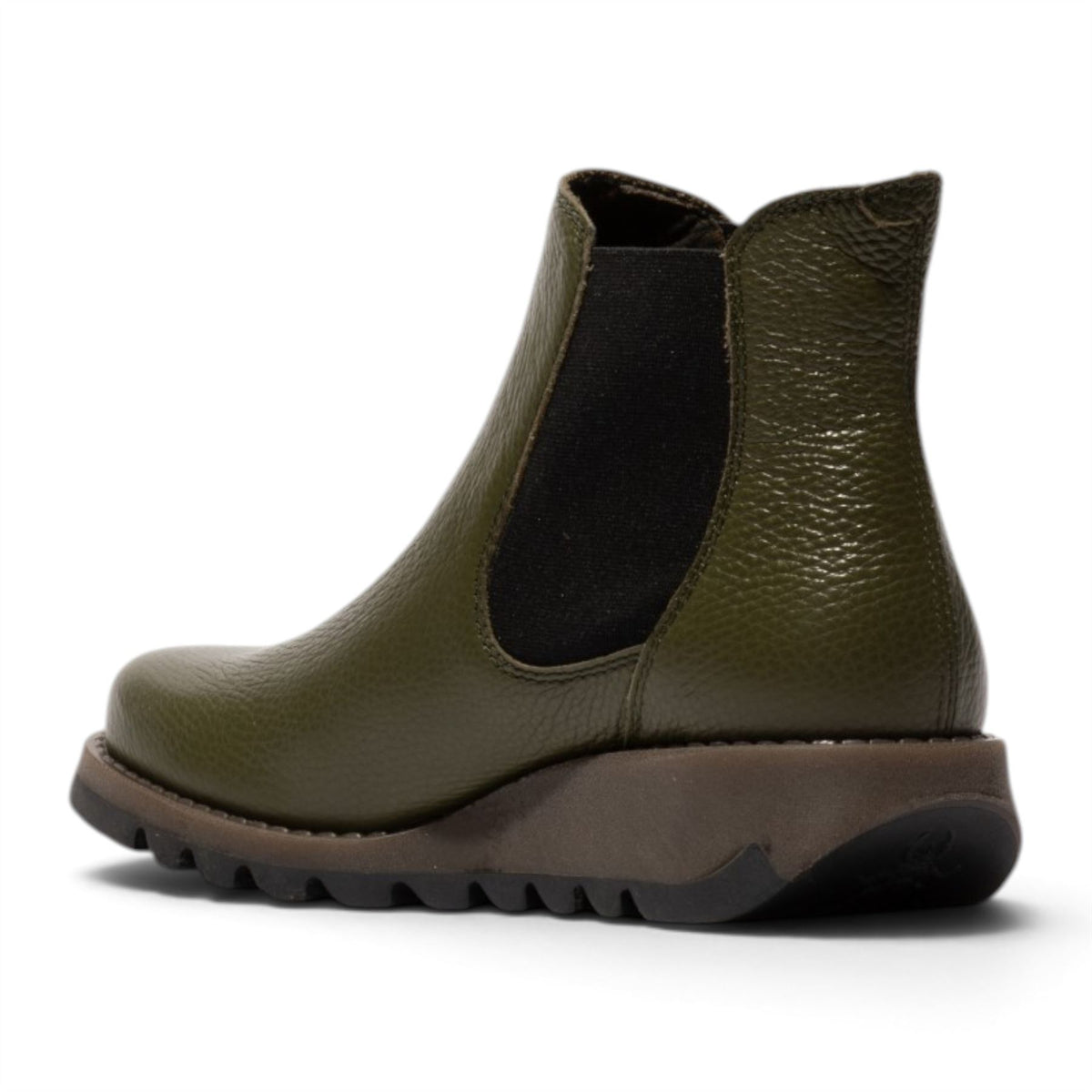 Fly London Womens Military Green Chelsea Leather Ankle Boots - SALV195